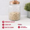 Home Basics Medium 34 Lt Textured Glass Jar with Gleaming AirTight Copper Top GJ44501